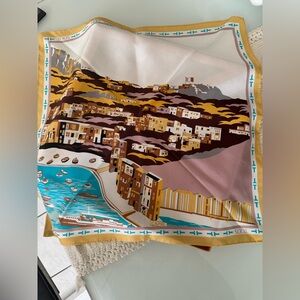 Tod's Multicolor Scenic Silk Scarf 22”x22in